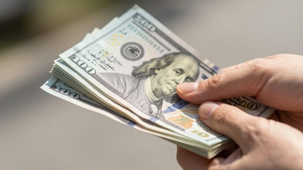 Mano con billetes, inversión inicial bHIP.