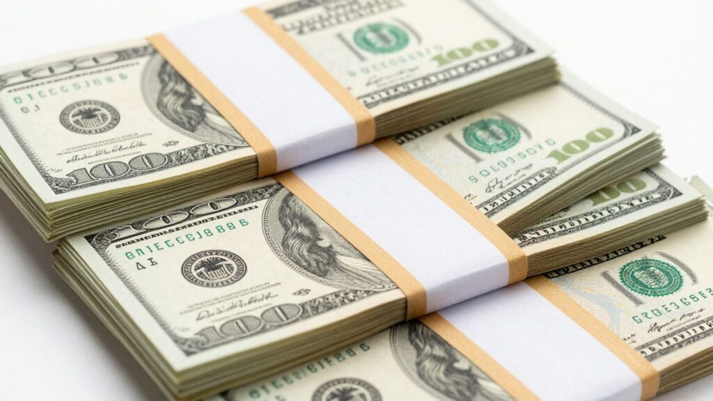 Dinero en efectivo, billetes de dólar y euro.